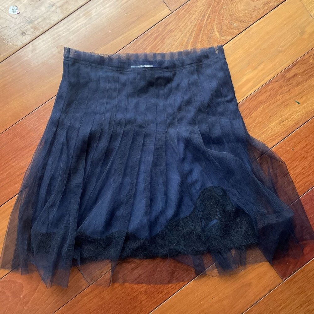Rodarte for Target Navy Tulle Pleated Mini Skirt
